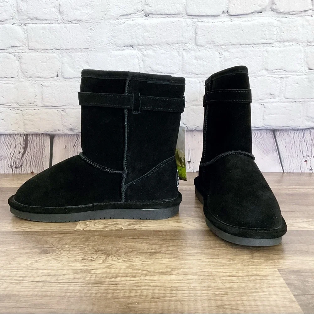 New BearPaw Val black suede boots youth size 5